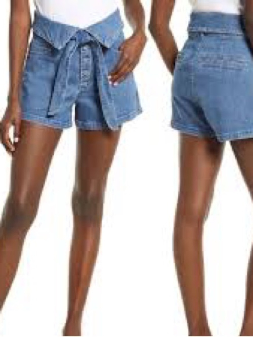 Le Jean Lola foldable Tie-Front Jean  Denim Shorts - Blue size 30 Charlie gay